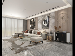 Modern Living Room Scene 6 3D Model