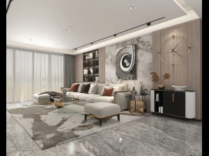 Modern Living Room Scene 6 3D Model