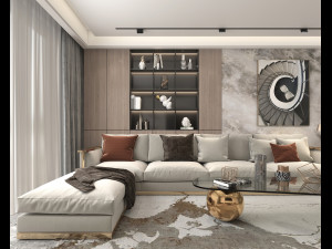 Modern Living Room Scene 6 3D Model