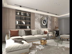 Modern Living Room Scene 6 3D Model