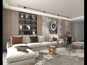 Modern Living Room Scene 6 3D Model