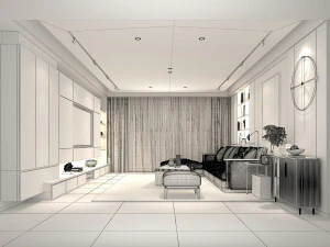 Modern Living Room Scene 6 3D Model