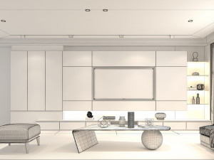 Modern Living Room Scene 6 3D Model
