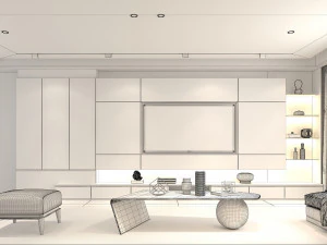 Modern Living Room Scene 6 3D Model