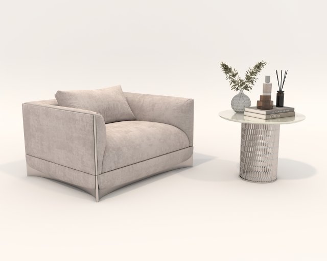 Modern Lounge Chair and Coffee Table Set 3D Model .c4d .max .obj .3ds .fbx .stl .blend 