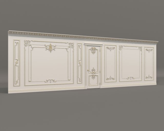 Classic Interior Wall Decoration 19 3D Model .c4d .max .obj .3ds .fbx .stl .blend 