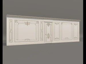 Классическая внутренняя отделка стен 19 3D Модель