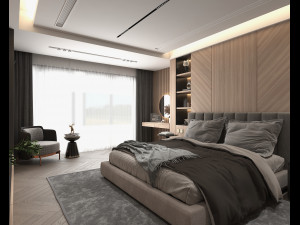 Modern Bedroom Interior Scene 32 Model 3D