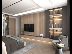 Modern Bedroom Interior Scene 32 Model 3D