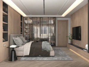 Modern Bedroom Interior Scene 32 3D Model