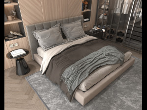 Modern Bedroom Interior Scene 32 Model 3D