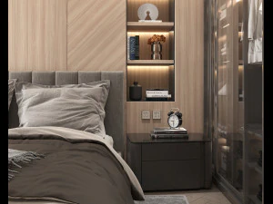 Modern Bedroom Interior Scene 32 3D Model
