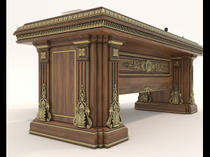 Classic Working Table and Chair 5 3D Model