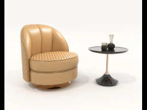 Tavolino e Poltrona Moderni 6 Modello 3D