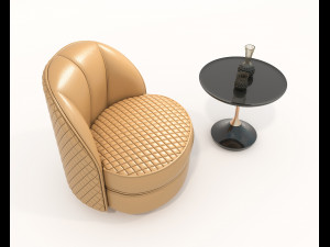 Modern Coffee Table and Armchair 6 Modelo 3D