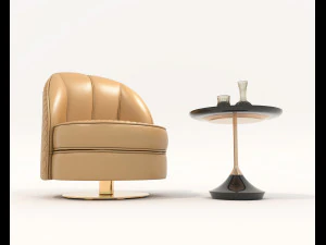 Table basse et fauteuil modernes 6 Modèle 3D