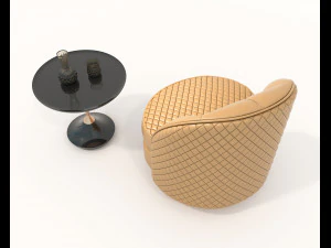 Table basse et fauteuil modernes 6 Modèle 3D