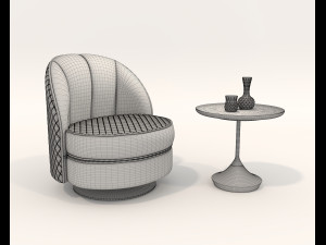 Modern Coffee Table and Armchair 6 Modelo 3D