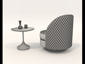 Modern Coffee Table and Armchair 6 Modelo 3D