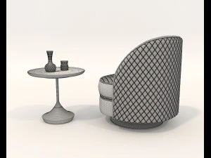 Table basse et fauteuil modernes 6 Modèle 3D