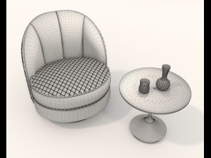 Modern Coffee Table and Armchair 6 Modelo 3D
