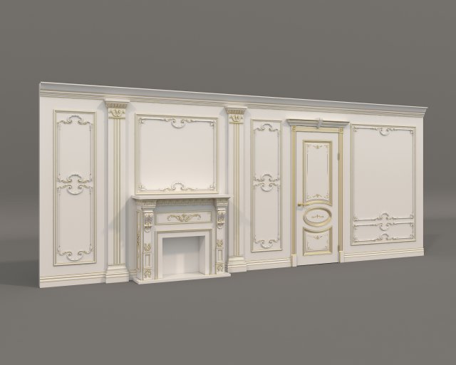 European Style Interior Wall Decoration 11 3D Model .c4d .max .obj .3ds .fbx .stl .blend 