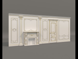 European Style Interior Wall Decoration 11 3D Model