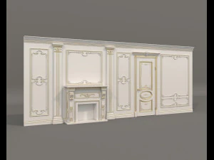 Отделка внутренних стен в европейском стиле 11 3D Модель