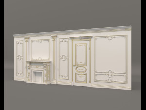 European Style Interior Wall Decoration 11 3D Model