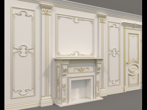 European Style Interior Wall Decoration 11 3D Model