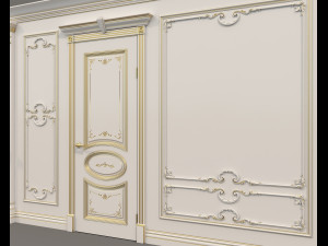 European Style Interior Wall Decoration 11 3D Model