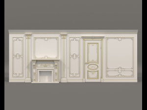European Style Interior Wall Decoration 11 3D Model