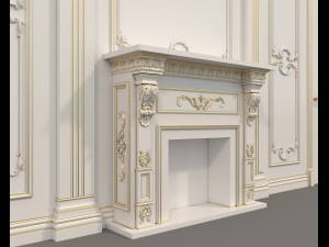 European Style Interior Wall Decoration 11 3D Model