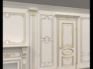 European Style Interior Wall Decoration 11 3D Model