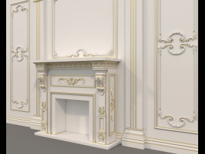 European Style Interior Wall Decoration 11 3D Model
