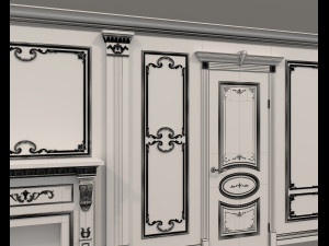 European Style Interior Wall Decoration 11 3D Model