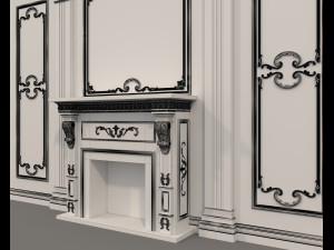 European Style Interior Wall Decoration 11 3D Model