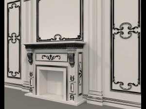 European Style Interior Wall Decoration 11 3D Model