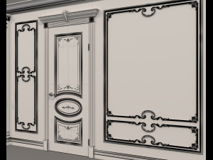 European Style Interior Wall Decoration 11 3D Model