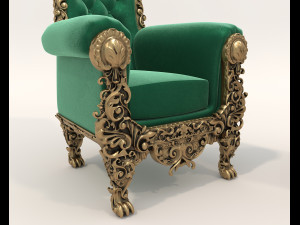 Classic Coffee Table and Armchairs 18 Modello 3D