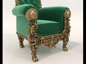 Classic Coffee Table and Armchairs 18 3D Model