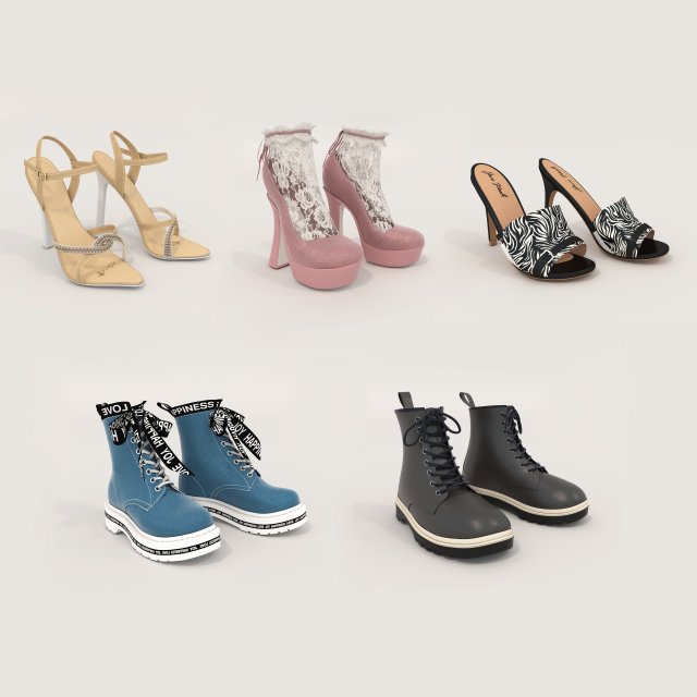 Women Shoes Collection 12 3Dモデル .c4d .max .obj .3ds .fbx .stl .blend 
