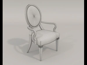 European Style Dining Table and Chairs 20 3D Model