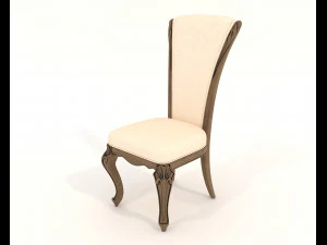 European Style Dining Table and Chairs 21 3D Model