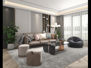 Modern Living Room Scene 7 Model 3D