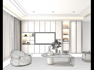 Modern Living Room Scene 7 Model 3D