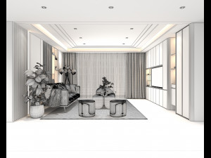 Modern Living Room Scene 7 Model 3D