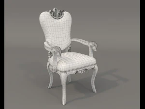 Classic Dining Table and Chairs 24 3D Model