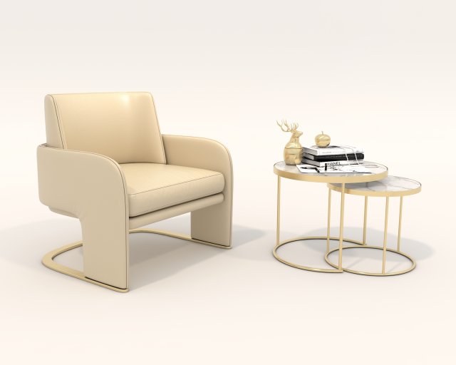 Contemporary Style Coffee Table and Armchair 24 Modèle 3D .c4d .max .obj .3ds .fbx .stl .blend 