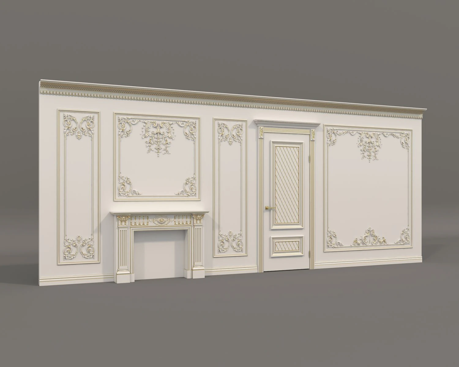 Décoration murale intérieure de style européen 12 Modèle 3D .c4d .max .obj .3ds .fbx .stl .blend